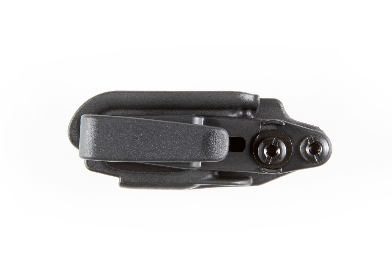 Raven Concealment VanGuard 2 minimalist IWB holster top view, highlighting its sleek design and trigger guard coverage.